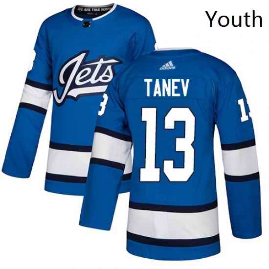 Youth Adidas Winnipeg Jets 13 Brandon Tanev Authentic Blue Alternate NHL Jersey